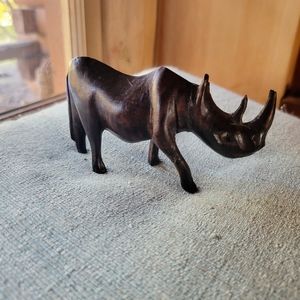 Vintage Wooden Rhino